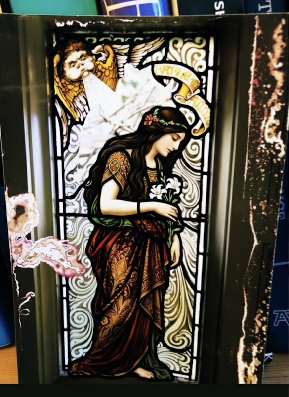 Bespoke stained glass design with decorative geometric patterns